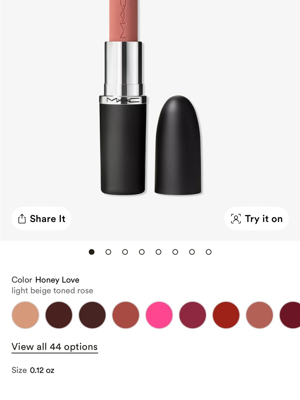 MAC Cosmetics Lipstick - Honey Love Light Beige Toned Rose